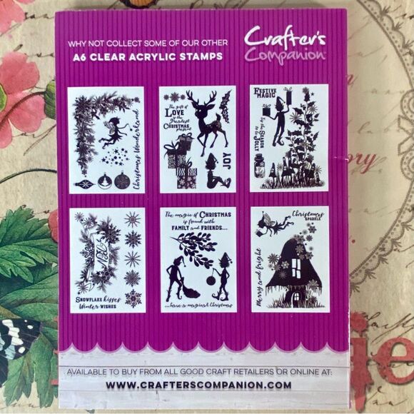 Crafter's Companion Clear A6 Acrylic Stamps Merry & Bright 4 PC Donna Ratcliff - Picture 5 of 5